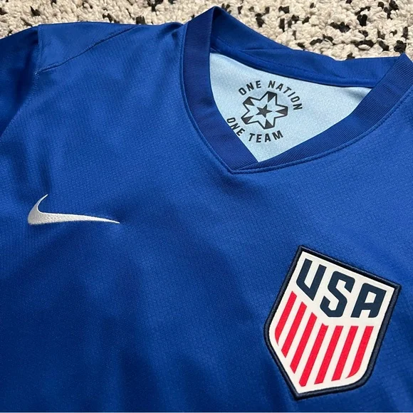 Nike Dri Fit Soccer Jersey USMNT USA 2024/25 Away Blue FJ4277-417 Men’s Small - Picture 6 of 16
